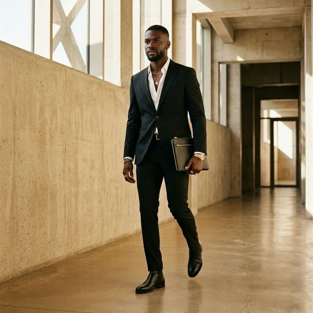 TEN10 Lookbook — Tailored Black Suit